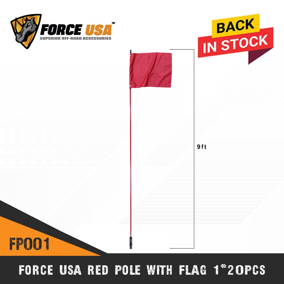 Black Pole with Flag (Force USA)