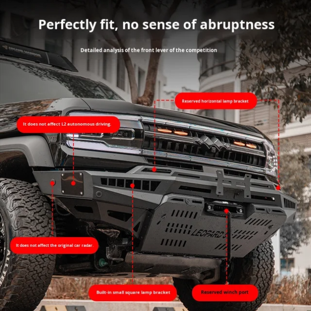 Leopard 5 Front Bumper -Manganese Steel Black